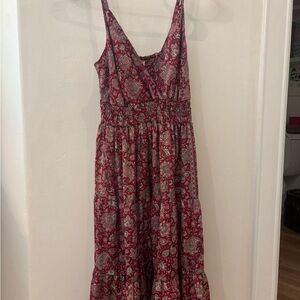 Elegant Paisley Red Dress